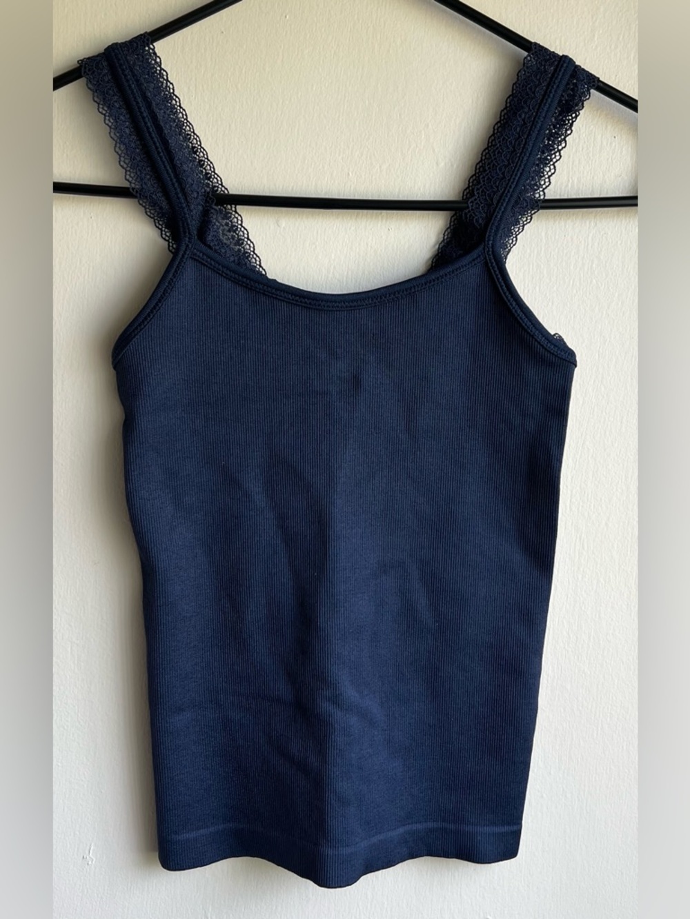 NWOT Set of 2 AnyBody Lace-Trim Ribbed Camisole in Navy